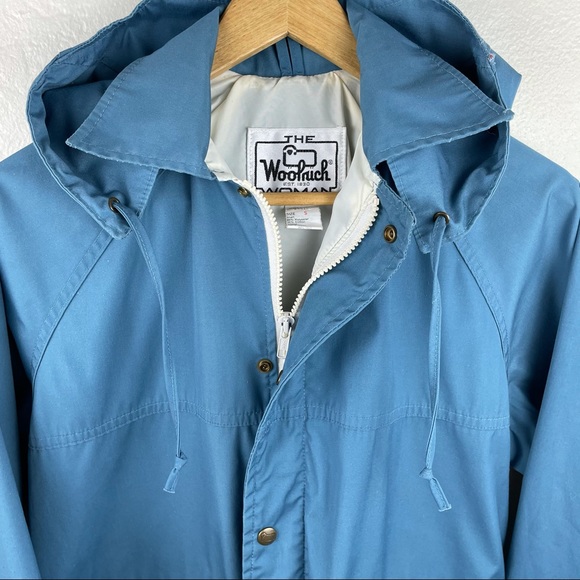 Vintage Woolrich Womens Hooded Zip Jacket Pale Blue S - Picture 7 of 13
